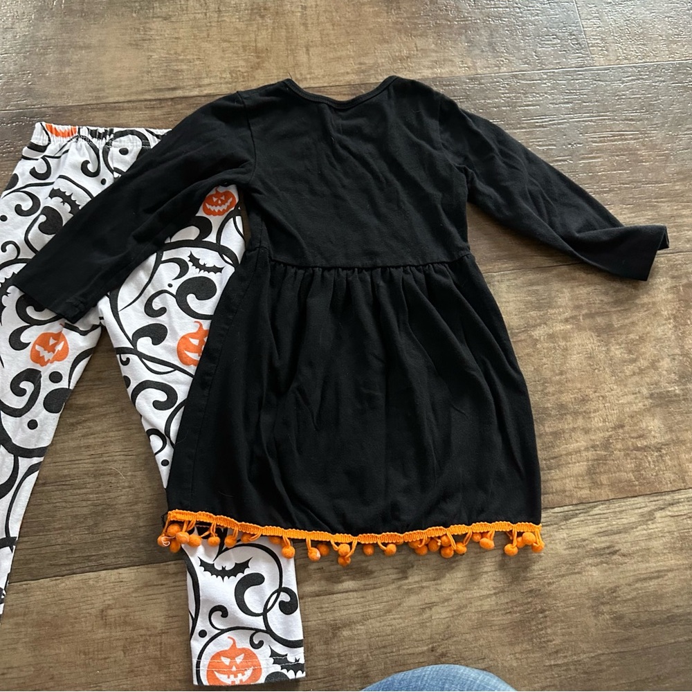 Pumpkins Jackolantern Halloween dress and leggings outfit set - Picture 2 of 9